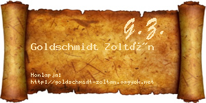 Goldschmidt Zoltán névjegykártya